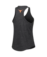 Women's League Collegiate Wear Black Texas Longhorns Two-Hit Intramural Tri-Blend Scoop Neck Racerback Tank Top