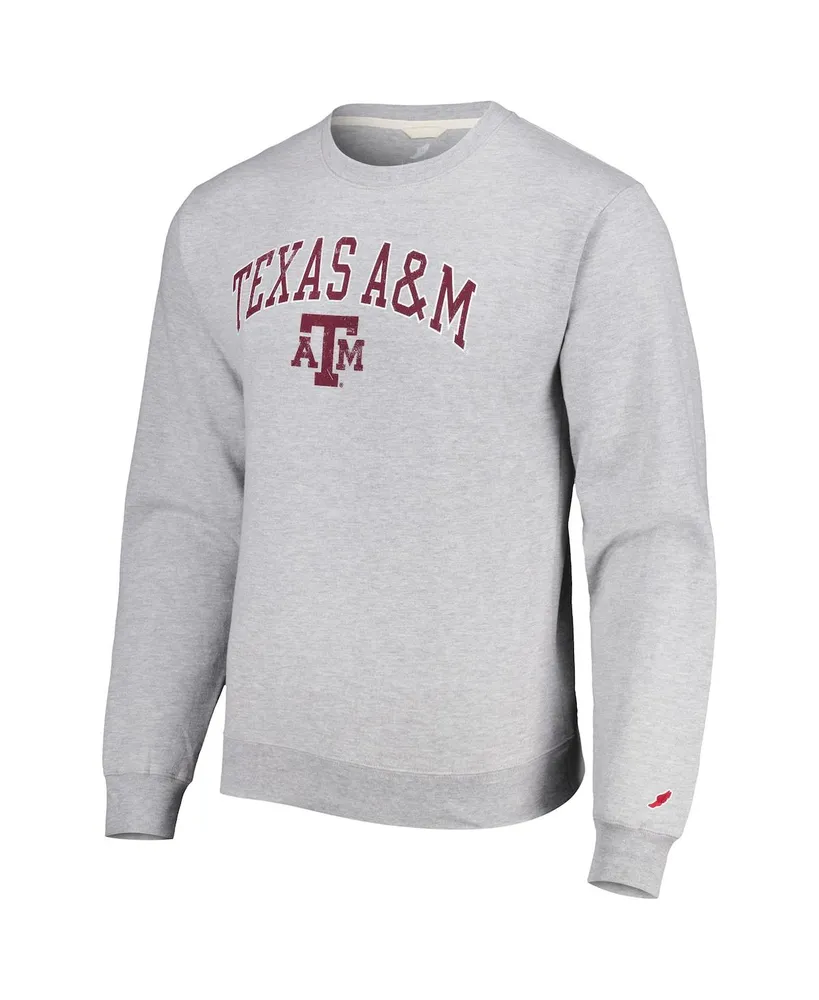 Men's League Collegiate Wear Gray Texas A&M Aggies 1965 Arch Essential Pullover Sweatshirt