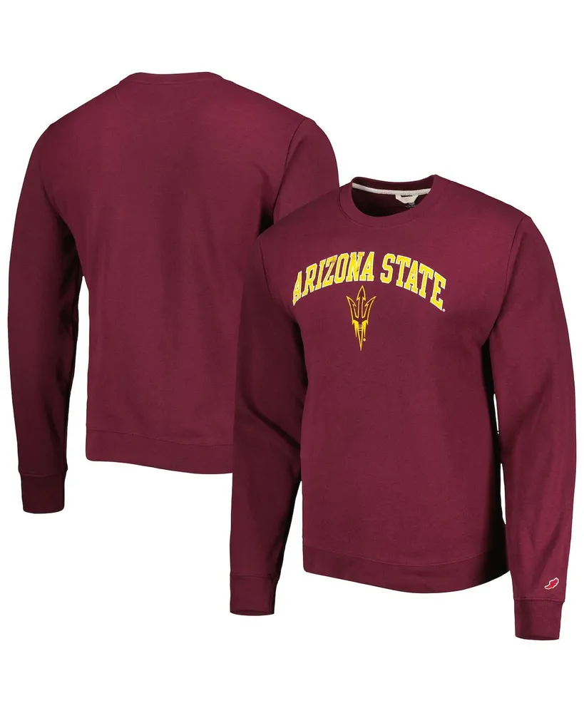 Men's League Collegiate Wear Maroon Arizona State Sun Devils 1965 Arch Essential Pullover Sweatshirt