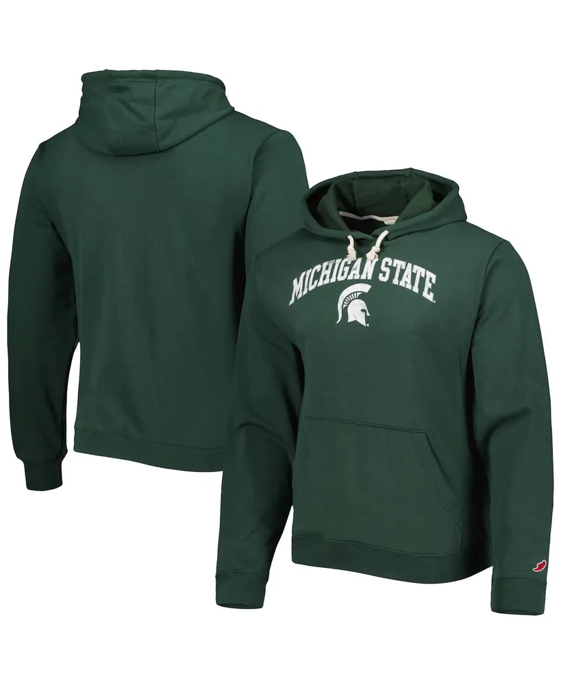 Men's League Collegiate Wear Green Michigan State Spartans Arch Essential Fleece Pullover Hoodie