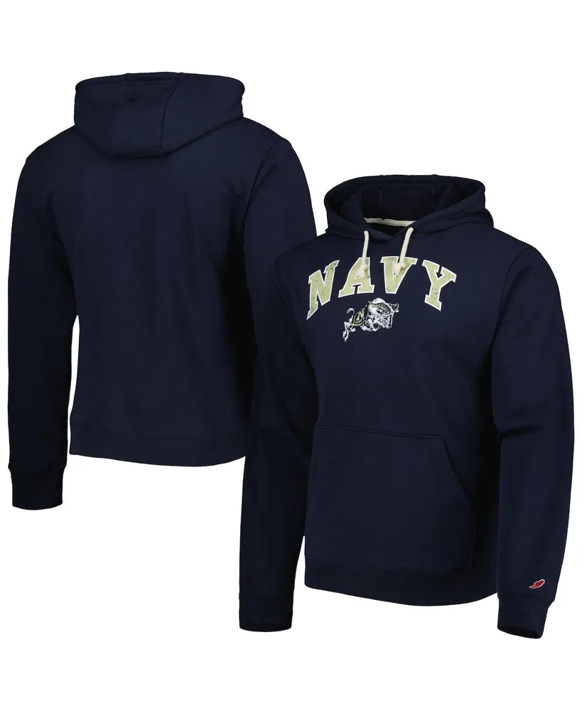 Men's League Collegiate Wear Navy Midshipmen Arch Essential Fleece Pullover Hoodie