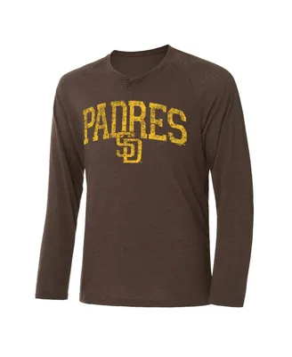 Men's Concepts Sport Brown San Diego Padres Inertia Raglan Long Sleeve Henley T-shirt