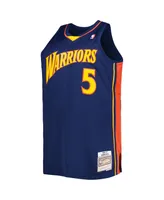 Men's Mitchell & Ness Baron Davis Navy Golden State Warriors Big and Tall Hardwood Classics 2006-07 Swingman Jersey