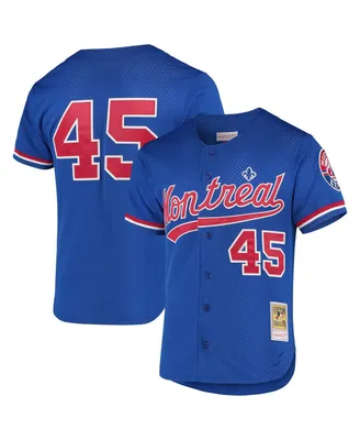 Men's Mitchell & Ness Pedro Martinez Blue Montreal Expos 1997 Cooperstown Collection Mesh Batting Practice Jersey