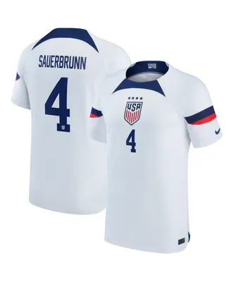 Youth Boys and Girls Nike Becky Sauerbrunn White Uswnt 2022/23 Home Breathe Stadium Replica Player Jersey