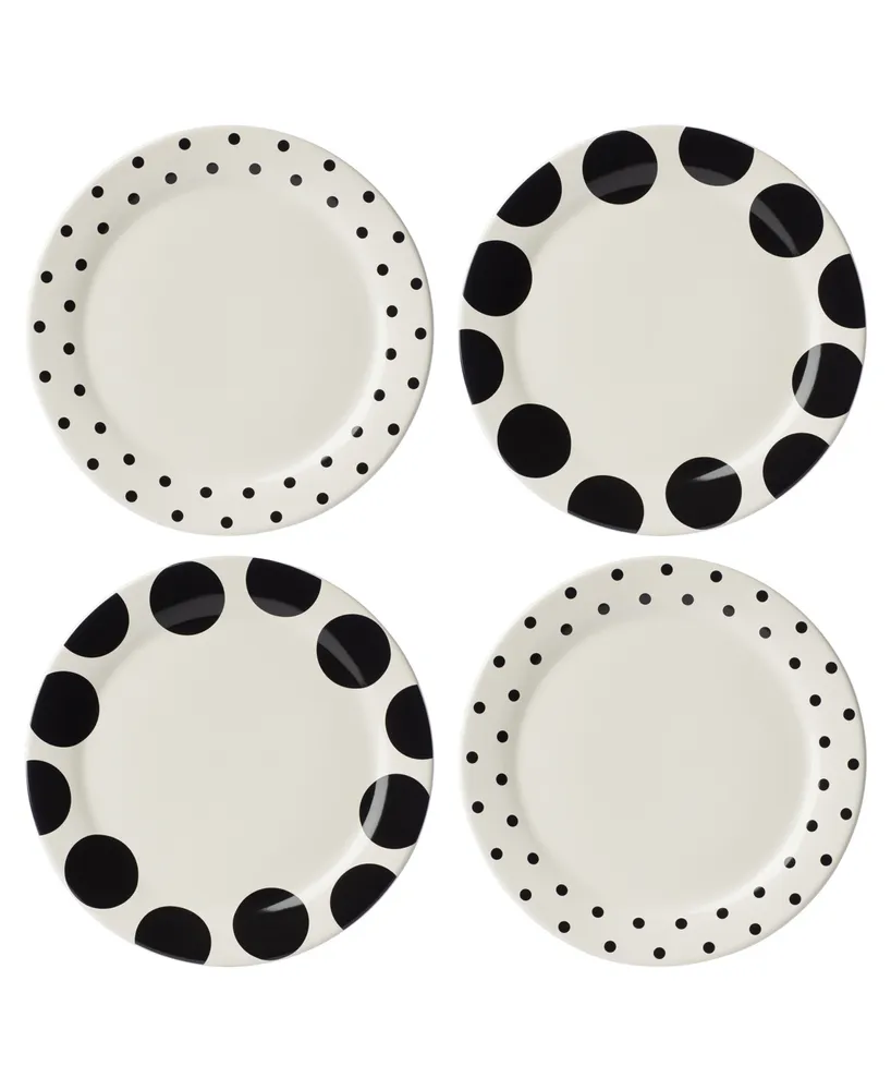 Kate Spade on the Dot Assorted Dinner Plates 4 Piece Set, Service for 4