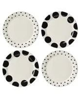 Kate Spade on the Dot Assorted Dinner Plates 4 Piece Set, Service for 4