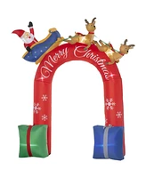 Outsunny 9' Inflatable Christmas Arch with Santa Blow-Up Outdoor Display