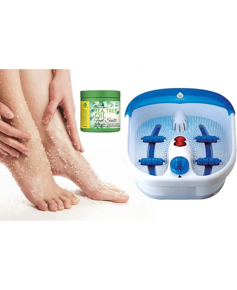 Pursonic Foot Spa Massager with Tea Tree Oil Foot Salt Scrub