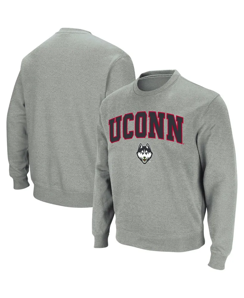 Colosseum Men's UConn Huskies Arch and Logo Crew Neck Sweatshirt