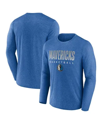 Men's Fanatics Heathered Blue Dallas Mavericks Where Legends Play Iconic Practice Long Sleeve T-shirt