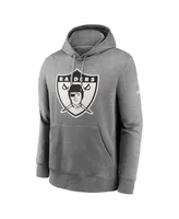 Men's Nike Heathered Gray Oakland Raiders Rewind Club Fleece Pullover Hoodie