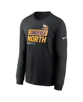 Men's Nike Black Minnesota Vikings 2022 Nfc North Division Champions Locker Room Trophy Collection Long Sleeve T-shirt