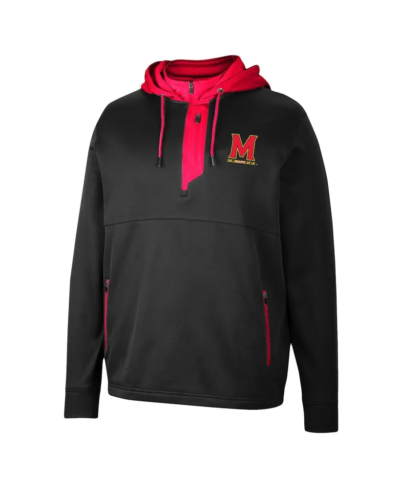 Men's Colosseum Black Maryland Terrapins Luge 3.0 Quarter-Zip Hoodie