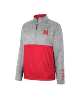 Men's Colosseum Gray Nebraska Huskers John Half-Zip Jacket