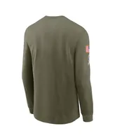 Men's Nike Olive Las Vegas Raiders 2022 Salute To Service Long Sleeve T-shirt