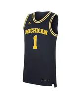 Men's Jordan #1 Navy Michigan Wolverines Replica Jersey