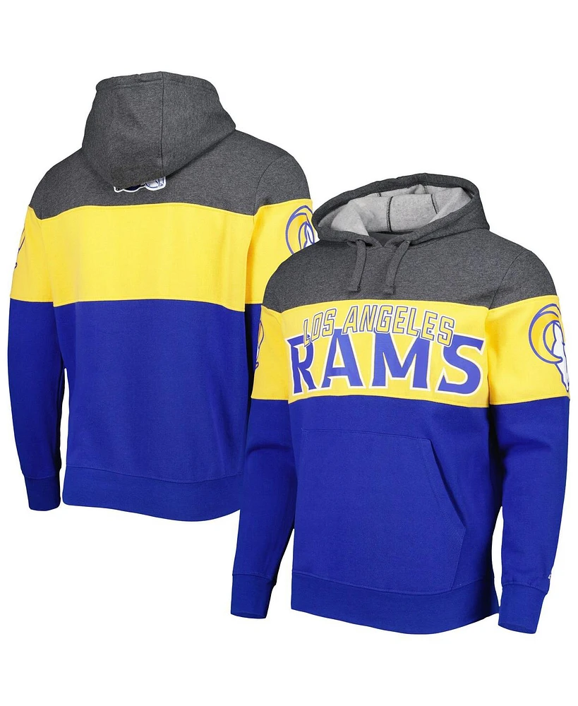 Men's Starter Heather Charcoal, Royal Los Angeles Rams Extreme Pullover Hoodie