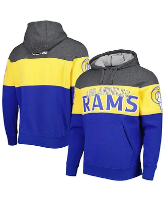 Men's Starter Heather Charcoal, Royal Los Angeles Rams Extreme Pullover Hoodie