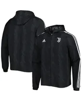 Men's adidas Charcoal Juventus Dna Raglan Full-Zip Hoodie Windbreaker Jacket