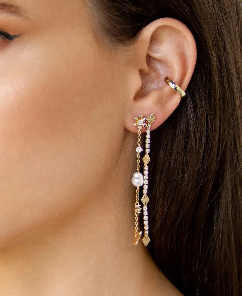 Ettika Women's 18k Gold Plated Straight Dangle Earrings