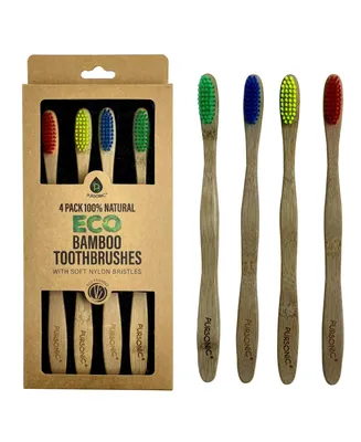 Pursonic 100% Natural Eco Bamboo Toothbrushes (4 pack)
