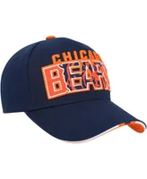 Big Boys and Girls Navy Chicago Bears On Trend Precurved A-Frame Snapback Hat