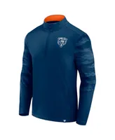 Men's Fanatics Navy Chicago Bears Ringer Quarter-Zip Jacket