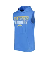 Men's Msx by Michael Strahan Powder Blue Los Angeles Chargers Relay Sleeveless Pullover Hoodie