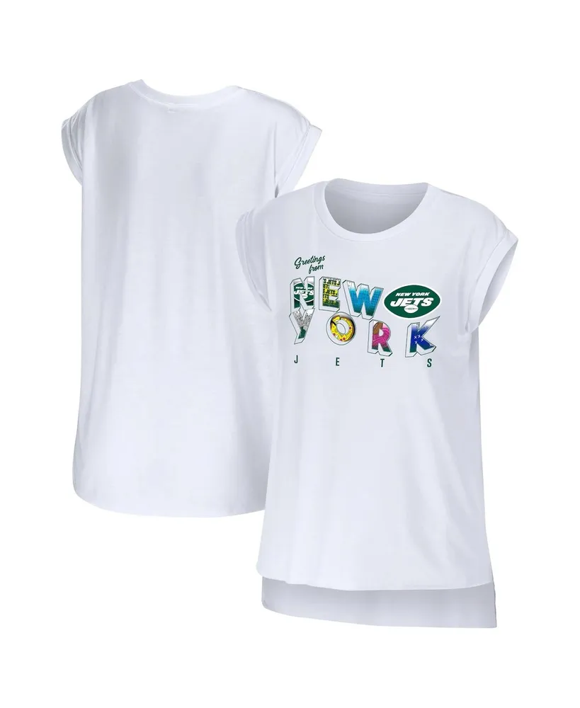 Women's Wear by Erin Andrews White New York Jets Greetings From Muscle T-shirt