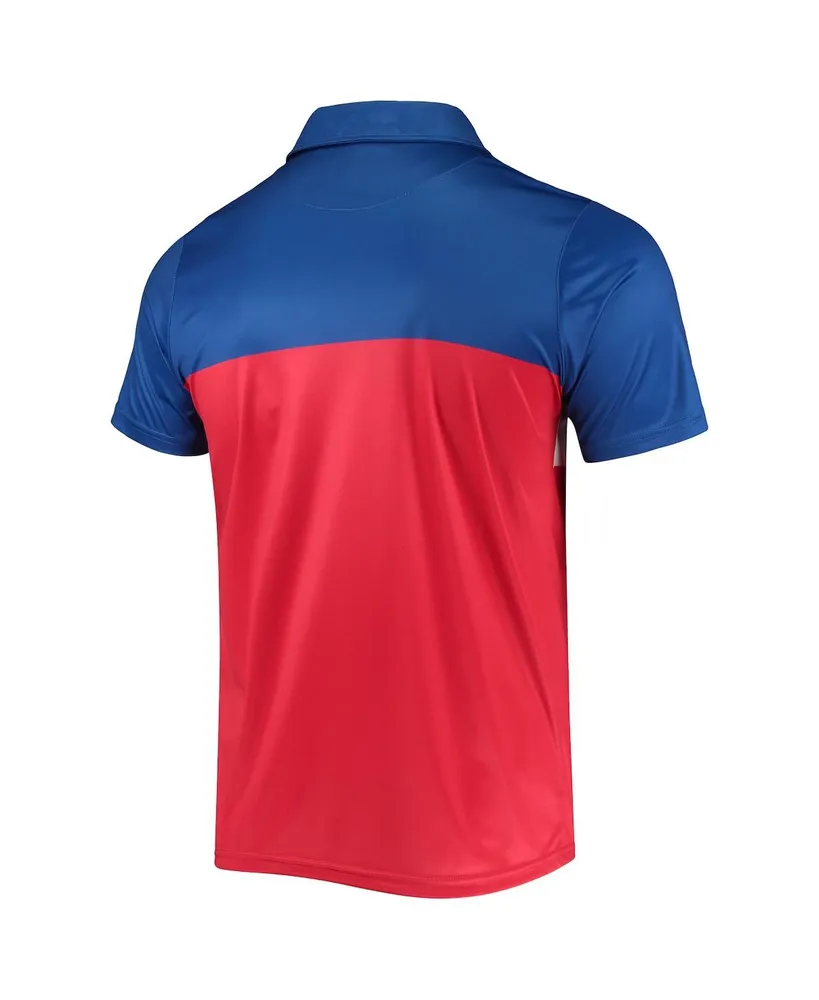 Men's Foco Royal, Red Buffalo Bills Retro Colorblock Polo Shirt