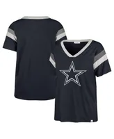 Women's '47 Brand Navy Dallas Cowboys Phoenix V-Neck T-shirt