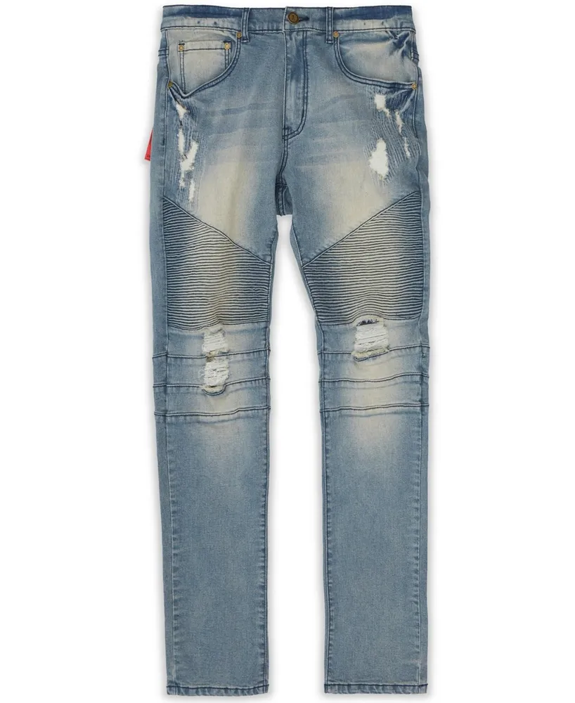 Reason Men's Big and Tall Alto Moto Skinny Denim Jeans