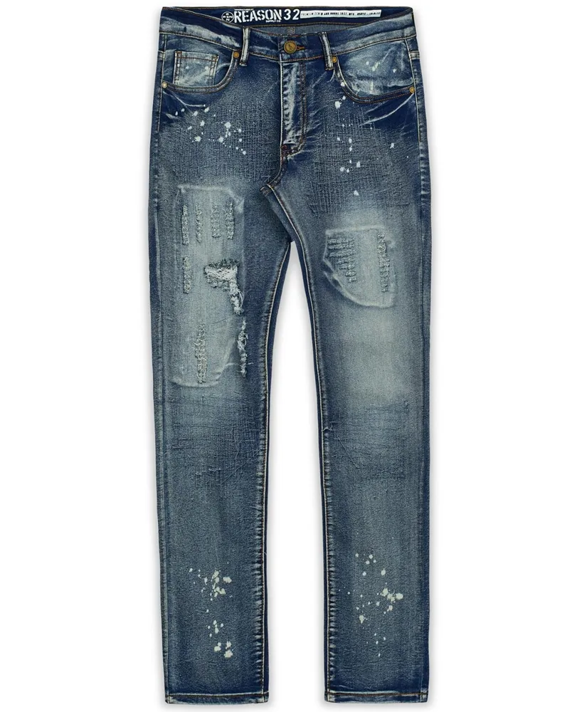 Reason Men's Big and Tall Stitchworks Skinny Denim Jeans