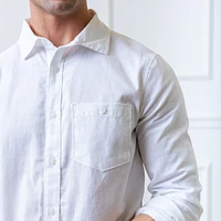 Hope & Henry Mens' Linen Long Sleeve Button Down Shirt