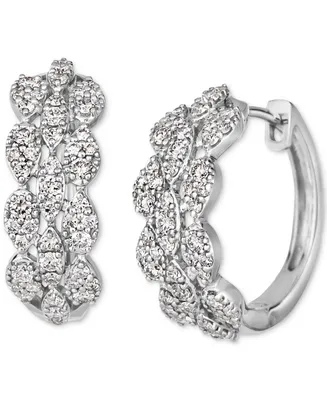 Le Vian Vanilla Diamond Small Huggie Hoop Earrings (5/8 ct. t.w.) in Platinum, 0.66"