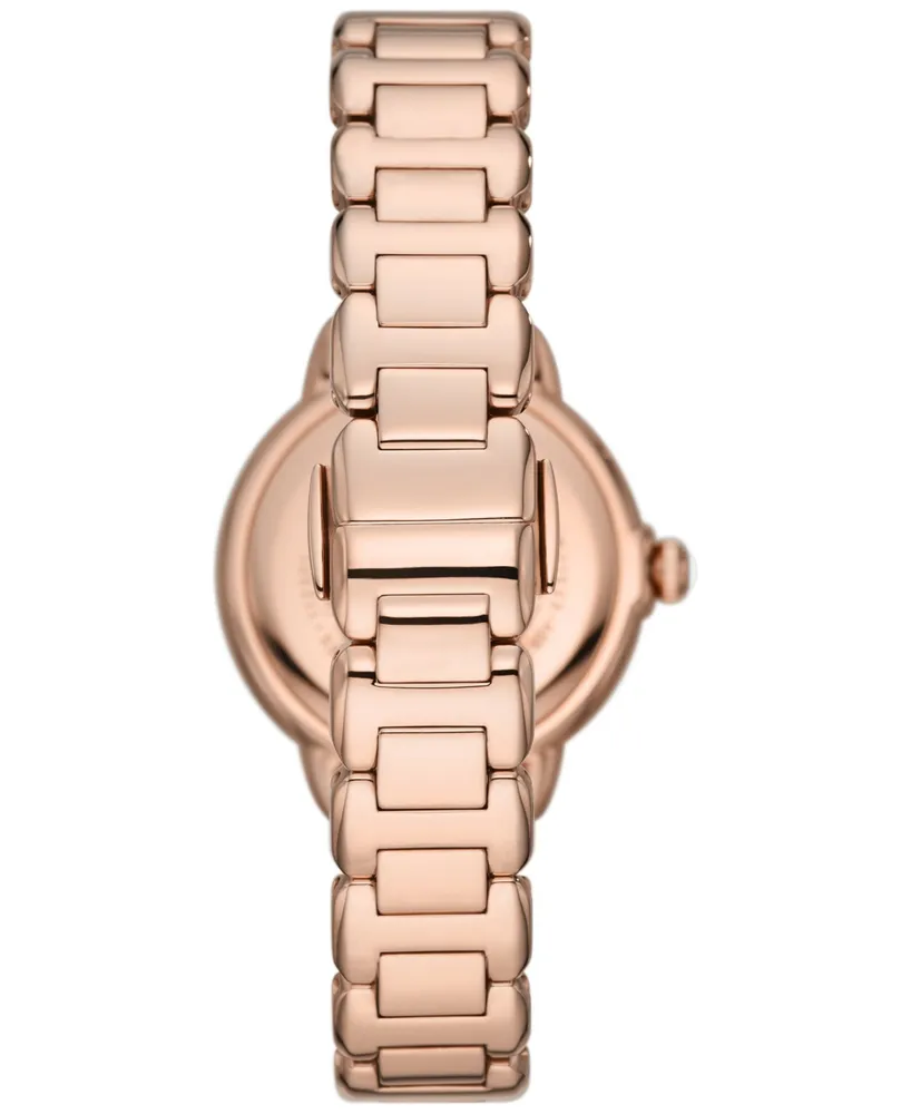 Emporio Armani Women's Rose Gold-Tone Stainless Steel Bracelet Watch 32mm