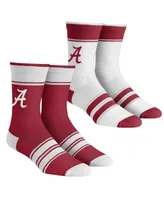 Men's and Women's Rock 'Em Socks Alabama Crimson Tide Multi-Stripe 2-Pack Team Crew Sock Set