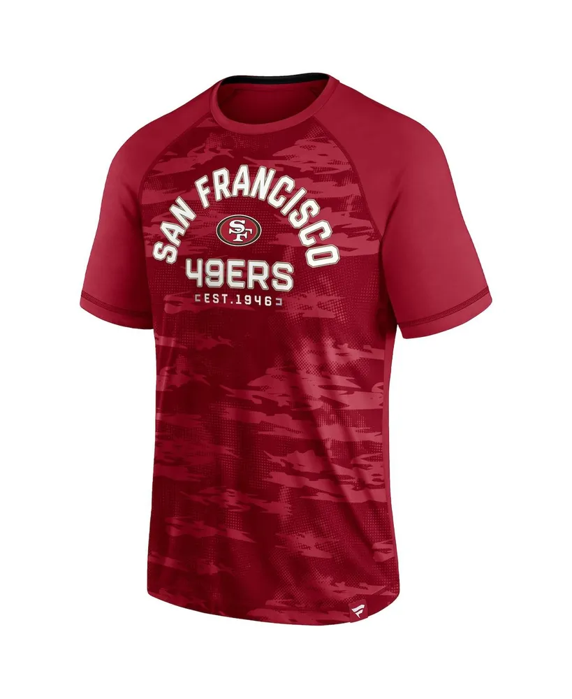 Men's Fanatics Scarlet San Francisco 49ers Hail Mary Raglan T-shirt