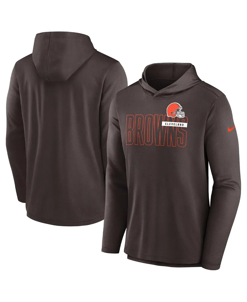 Men's Nike Brown Cleveland Browns Sideline Arch Jersey Performance Pullover  Hoodie