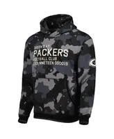 Men's The Wild Collective Black Green Bay Packers Camo Pullover Hoodie