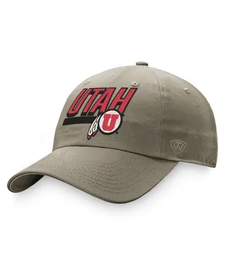 Men's Top of the World Khaki Utah Utes Slice Adjustable Hat