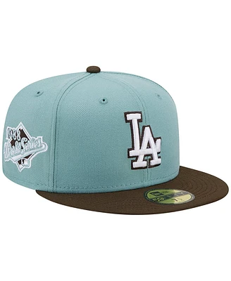 Men's New Era Light Blue, Brown Los Angeles Dodgers 1988 World Series Beach Kiss 59FIFTY Fitted Hat