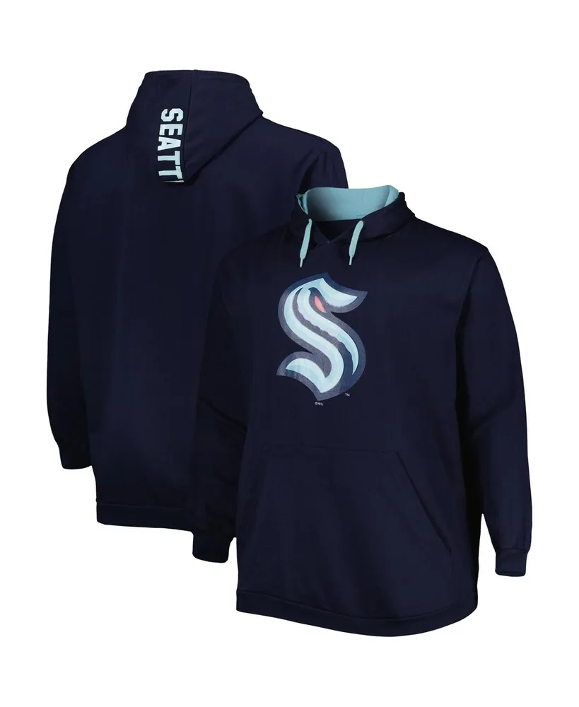 Men's Deep Sea Blue Seattle Kraken Big and Tall Fleece Pullover Hoodie