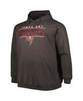 Men's Charcoal Tampa Bay Buccaneers Big and Tall Logo Pullover Hoodie