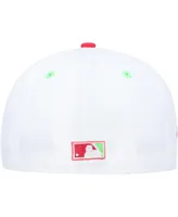 Men's New Era White, Coral Washington Nationals Robert F. Kennedy Memorial Stadium Strawberry Lolli 59FIFTY Fitted Hat