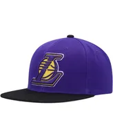 Men's Mitchell & Ness Purple, Black Los Angeles Lakers Side Core 2.0 Snapback Hat