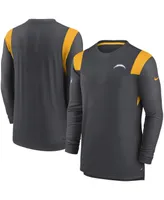 Men's Nike Charcoal Los Angeles Chargers Sideline Tonal Logo Performance Player Long Sleeve T-shirt