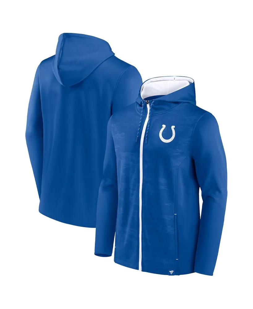 Men's Fanatics Royal, White Indianapolis Colts Ball Carrier Full-Zip Hoodie