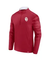 Men's Fanatics Crimson Oklahoma Sooners Ringer Quarter-Zip Top